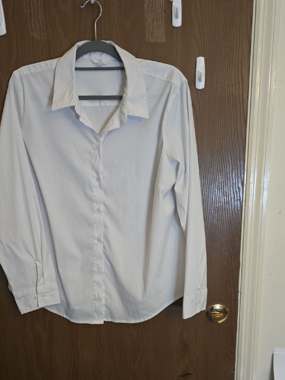Time and Tru White Button-Up Women's Dress Shirt